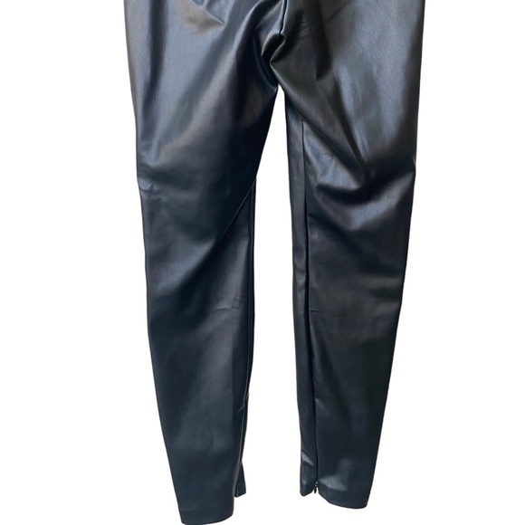 Zara Faux Leather Black High Waisted Skinny Leg Jeggings Pants Sz Small - Picture 8 of 11
